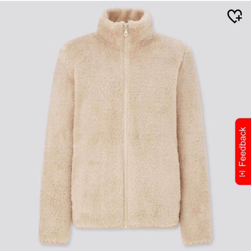 Uniqlo Fleece Full Zip Jacket in Natural Sz XS